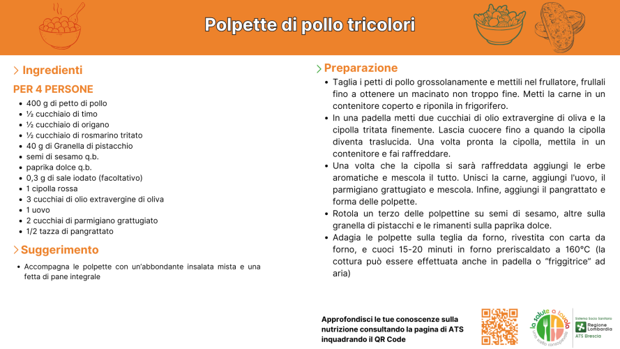 Polpette di pollo tricolori