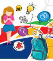 immagine bambina zainetto e raffigurazione idee interrogativi